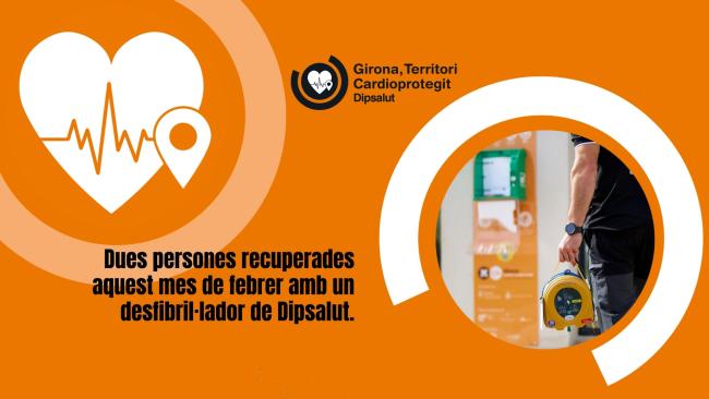 Dues persones recuperades aquest febrer amb un desfibril·lador de Dipsalut.
