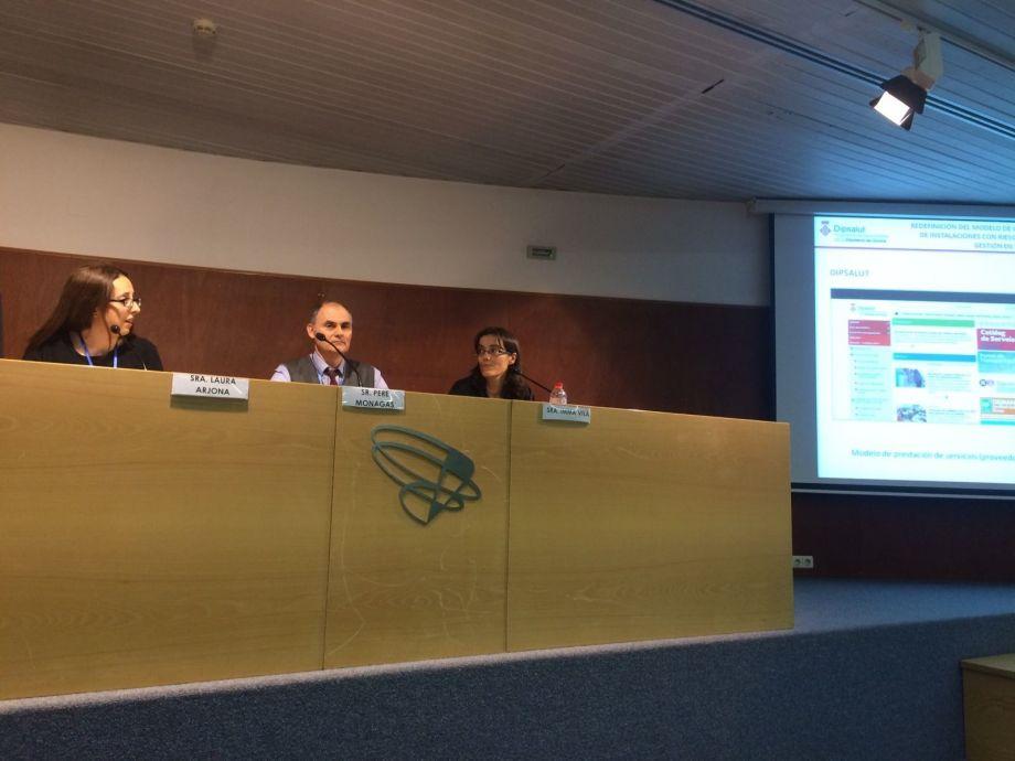 Laura Arjona i Imma Vilà en el VII Congrés de Legionel·la 