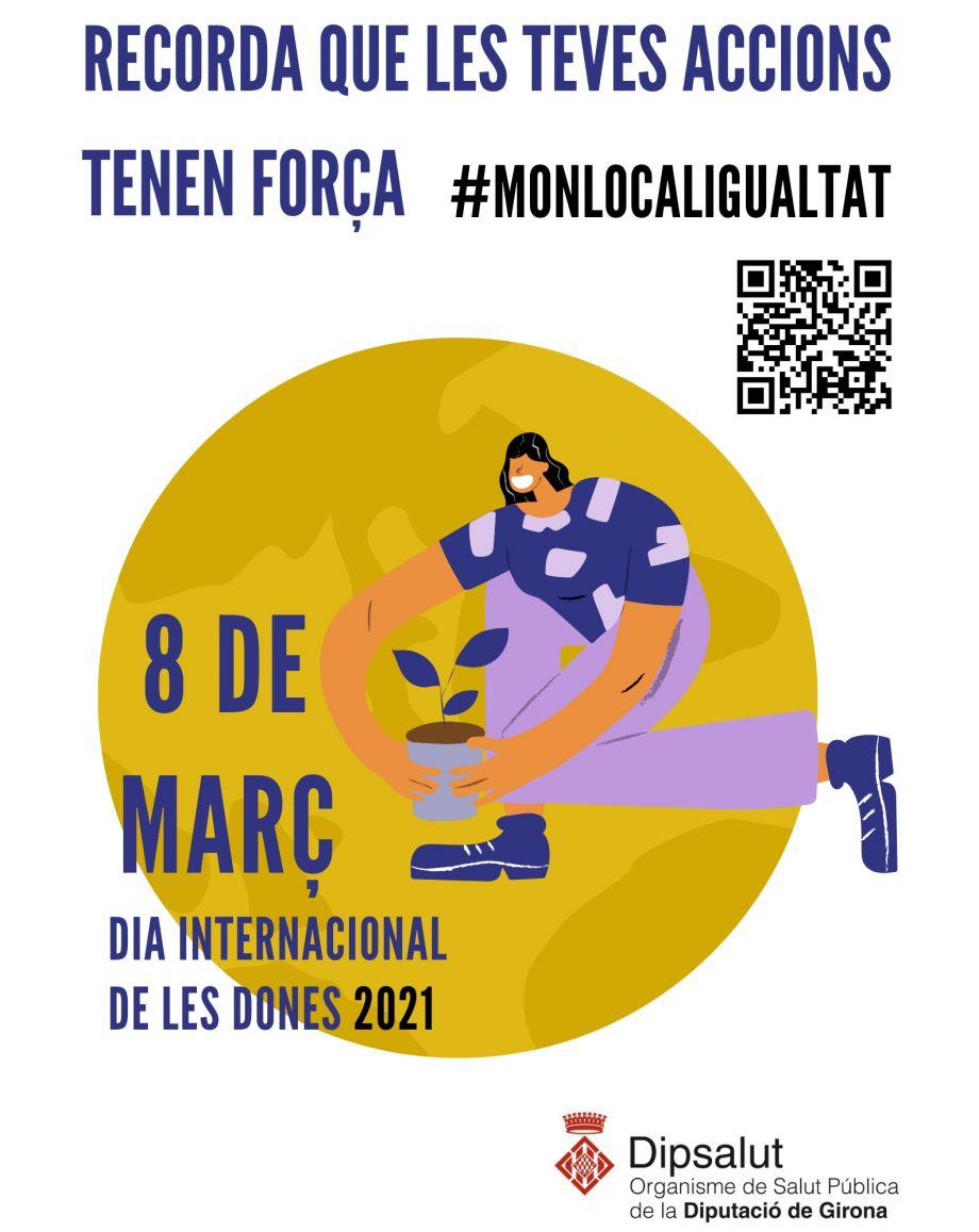 Cartell per a divulgar actes municipals commemoratius del 8 de març de 2021