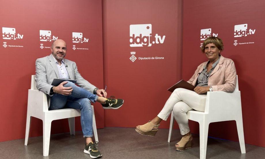 Imatge de l'entrevista enregistrada al plató de Televisió de Girona